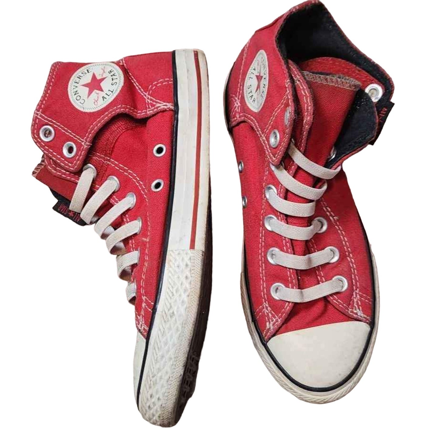 Converse All Star, red with white tip, hook and loop no lace easy slip-on design