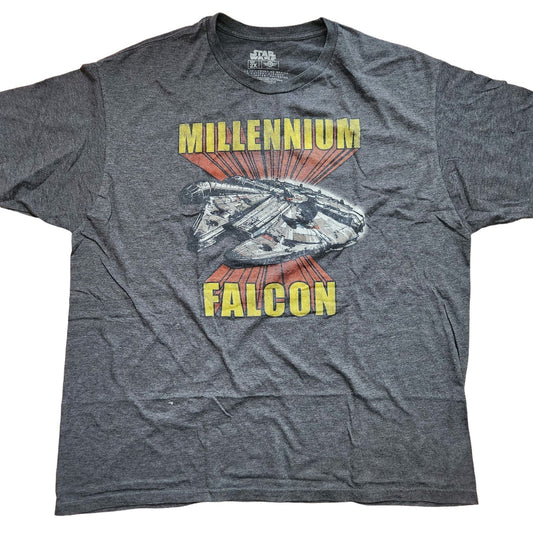 Star Wars 2x millennium falcon grey tshirt stretchy graphic tee xxl