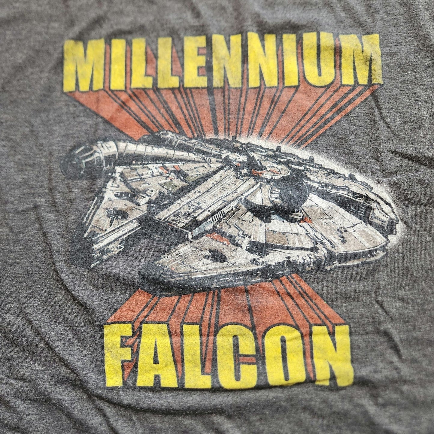 Star Wars 2x millennium falcon grey tshirt stretchy graphic tee xxl