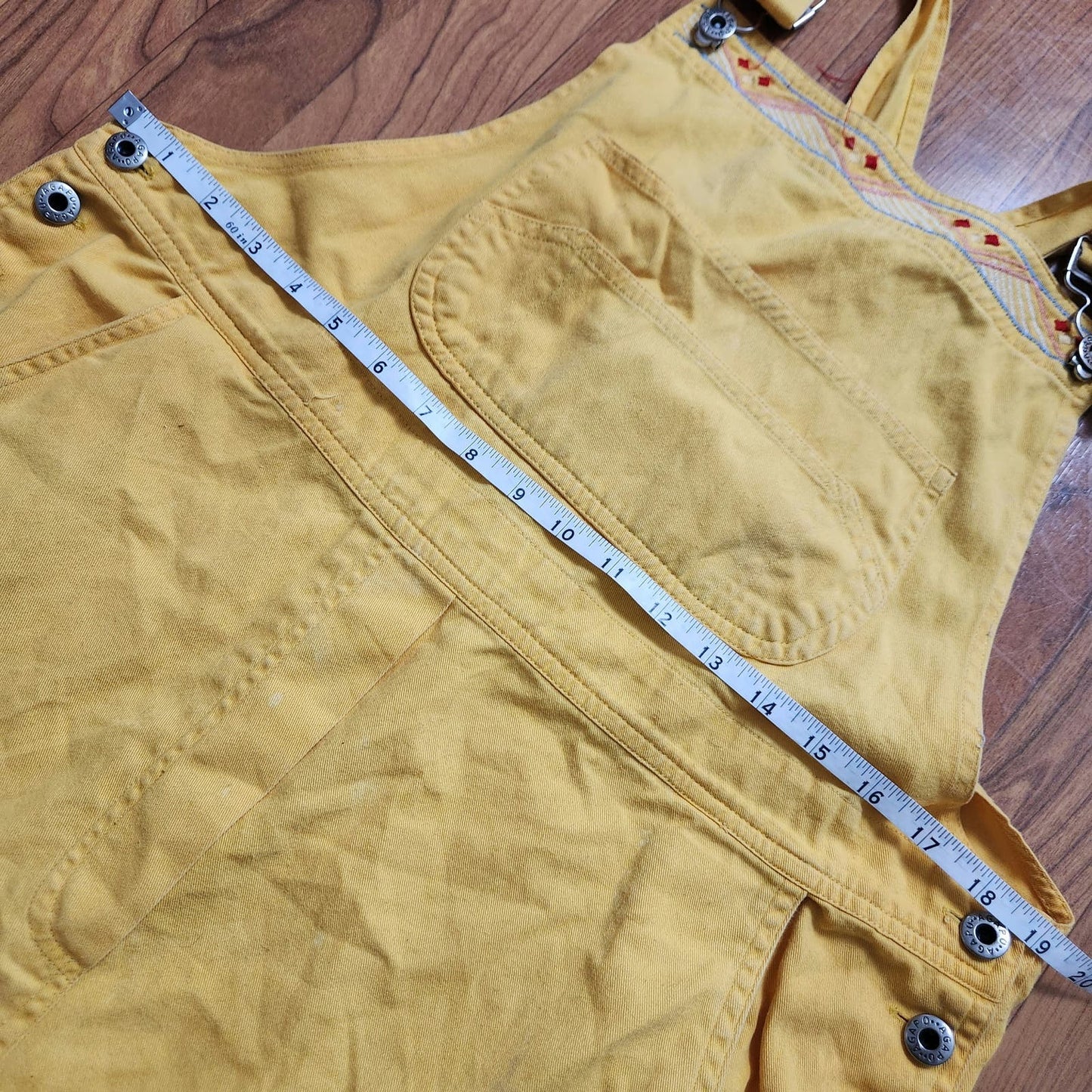 Agapo L overall women's yellow stitching cottage clown kid core denim