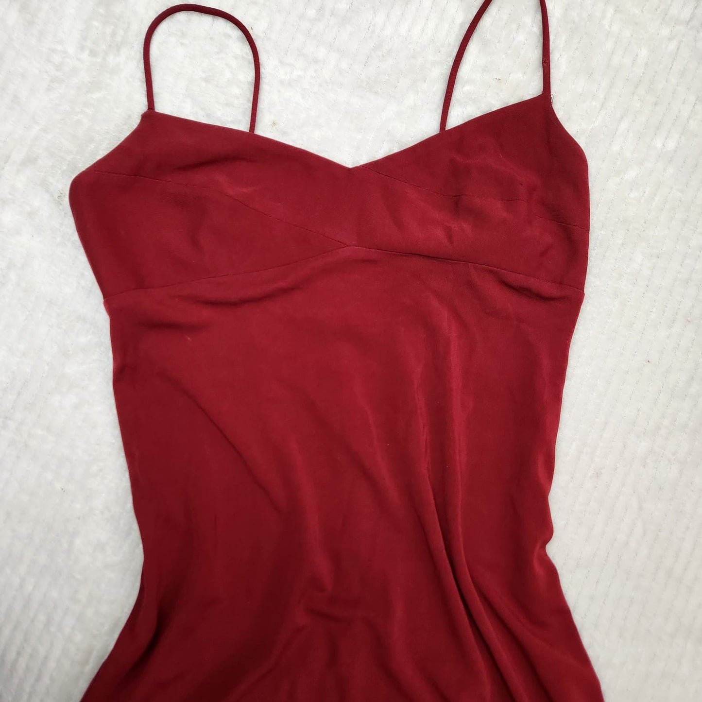 BCBG Womens L Dresses Gown Red Spaghetti Strap Bandeau Vintage Column