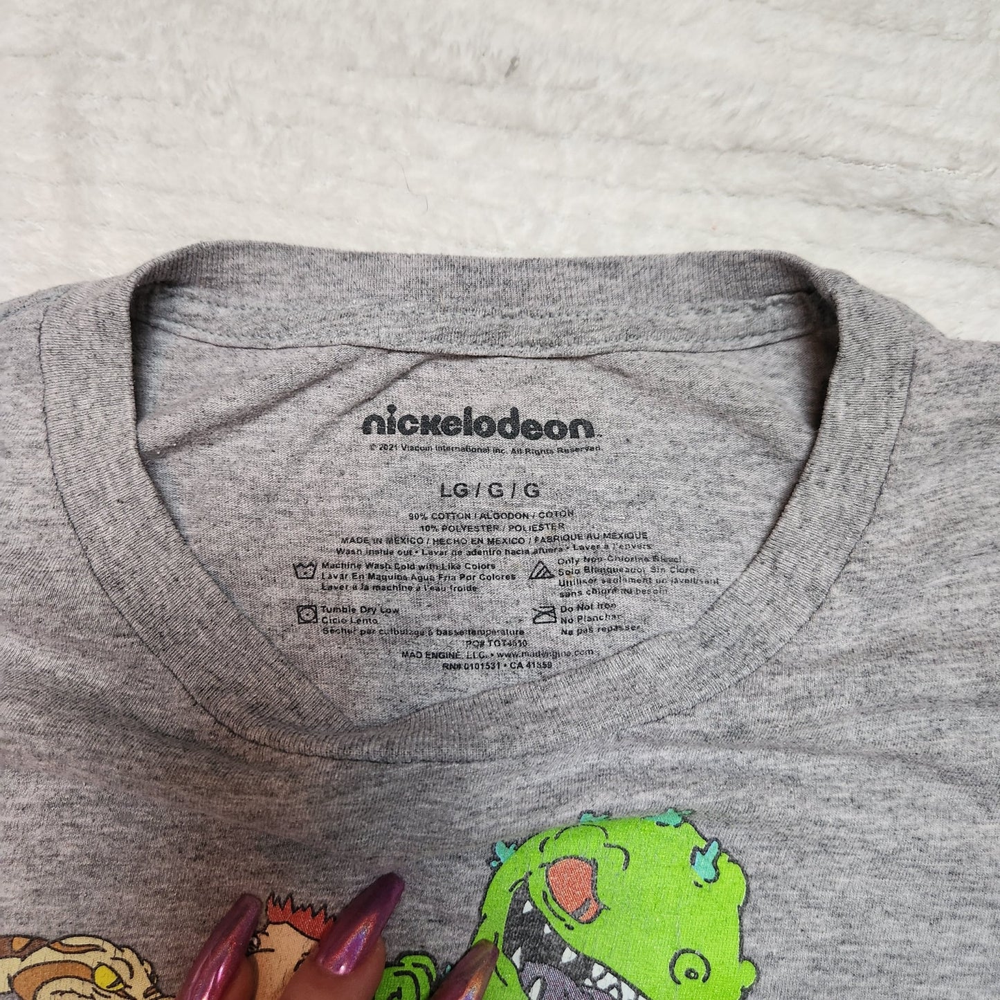 Nickelodeon LG 90s kid Cartoon Merch Original grey T-shirt Casual Fit