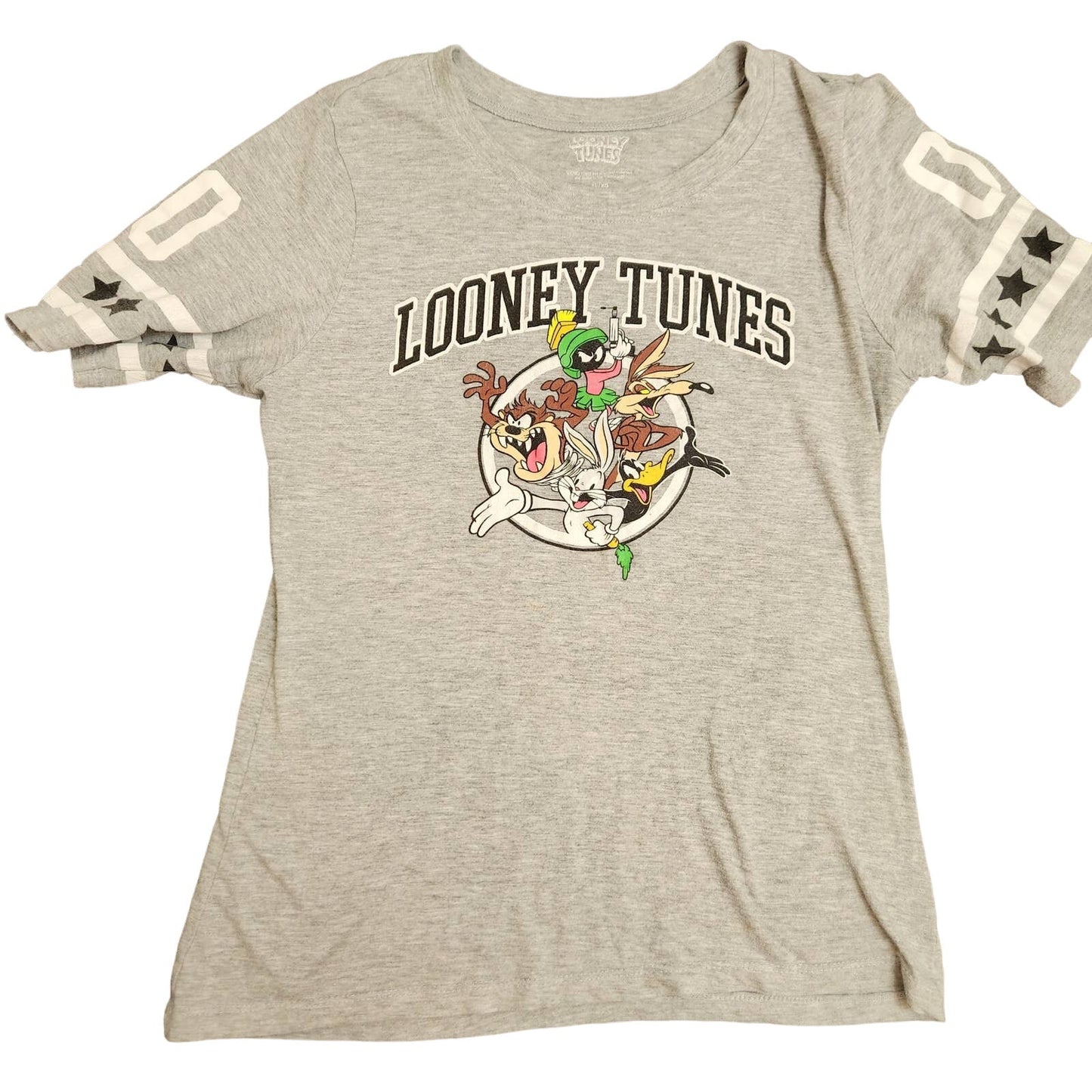 looney toons baseball tee womans xl grey tshirt comfy sport cartoon network