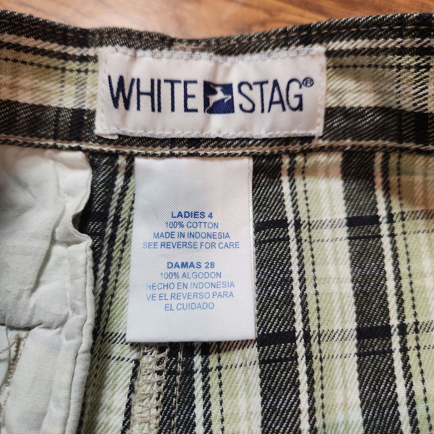 Vintage White Stag 4 women's pencil skirt plaid preppy green grey