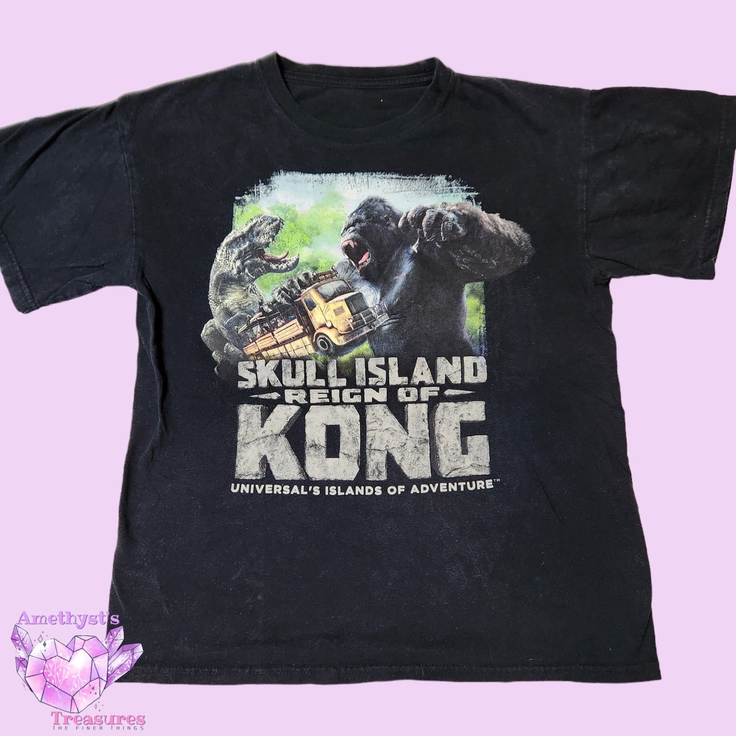 Reign Of Kong Skull Island Mens Small Black Tee T-shirt Casual Universal Island