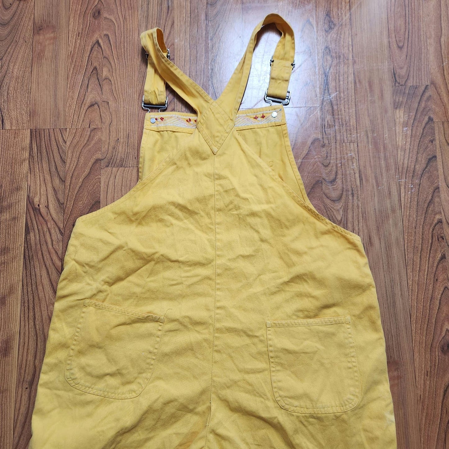 Agapo L overall women's yellow stitching cottage clown kid core denim