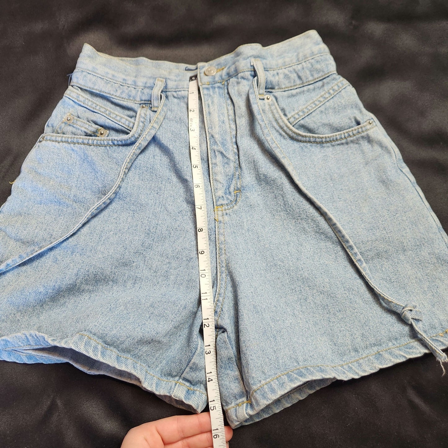 L.A. Blues 4 women's shorts paper bag high waisted light wash adjustable 90s cottage