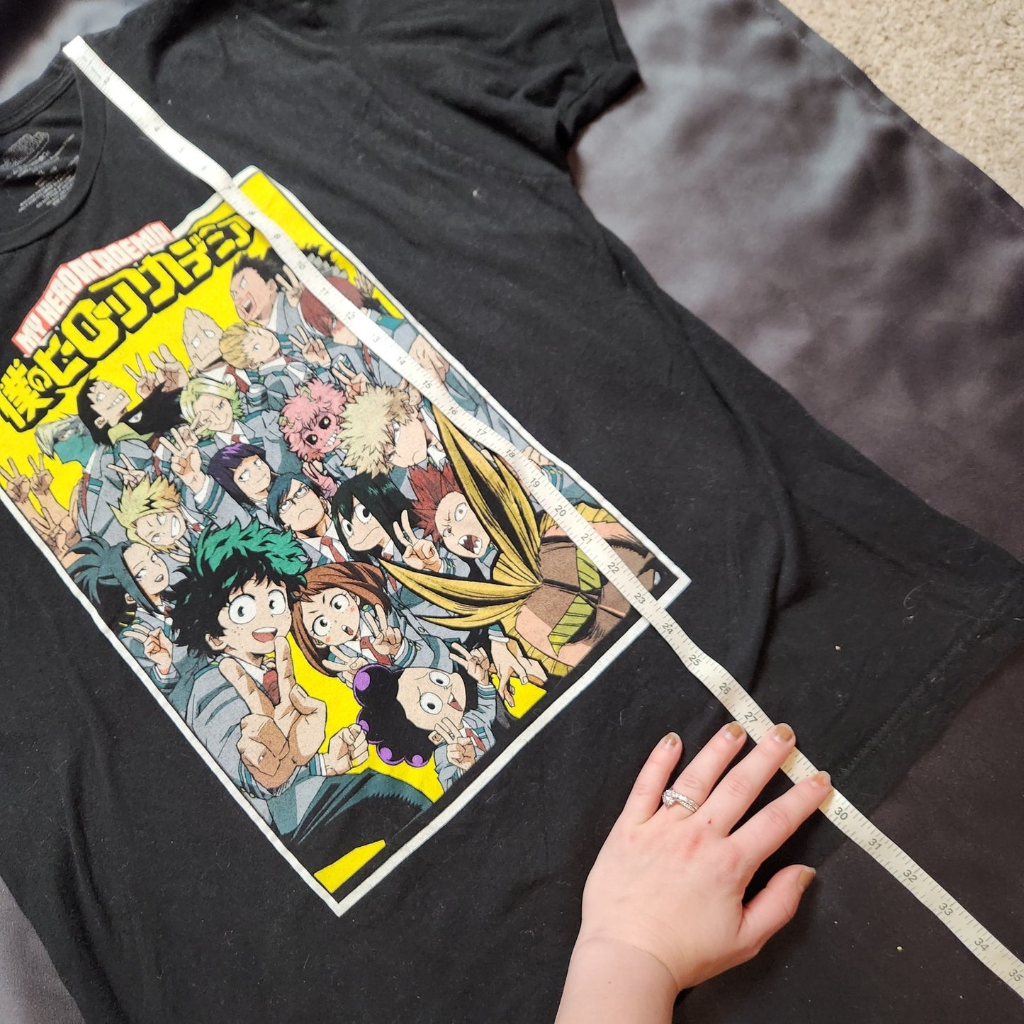 Funimation My hero academia XL men's T-shirt black graphic tee anime manga deku