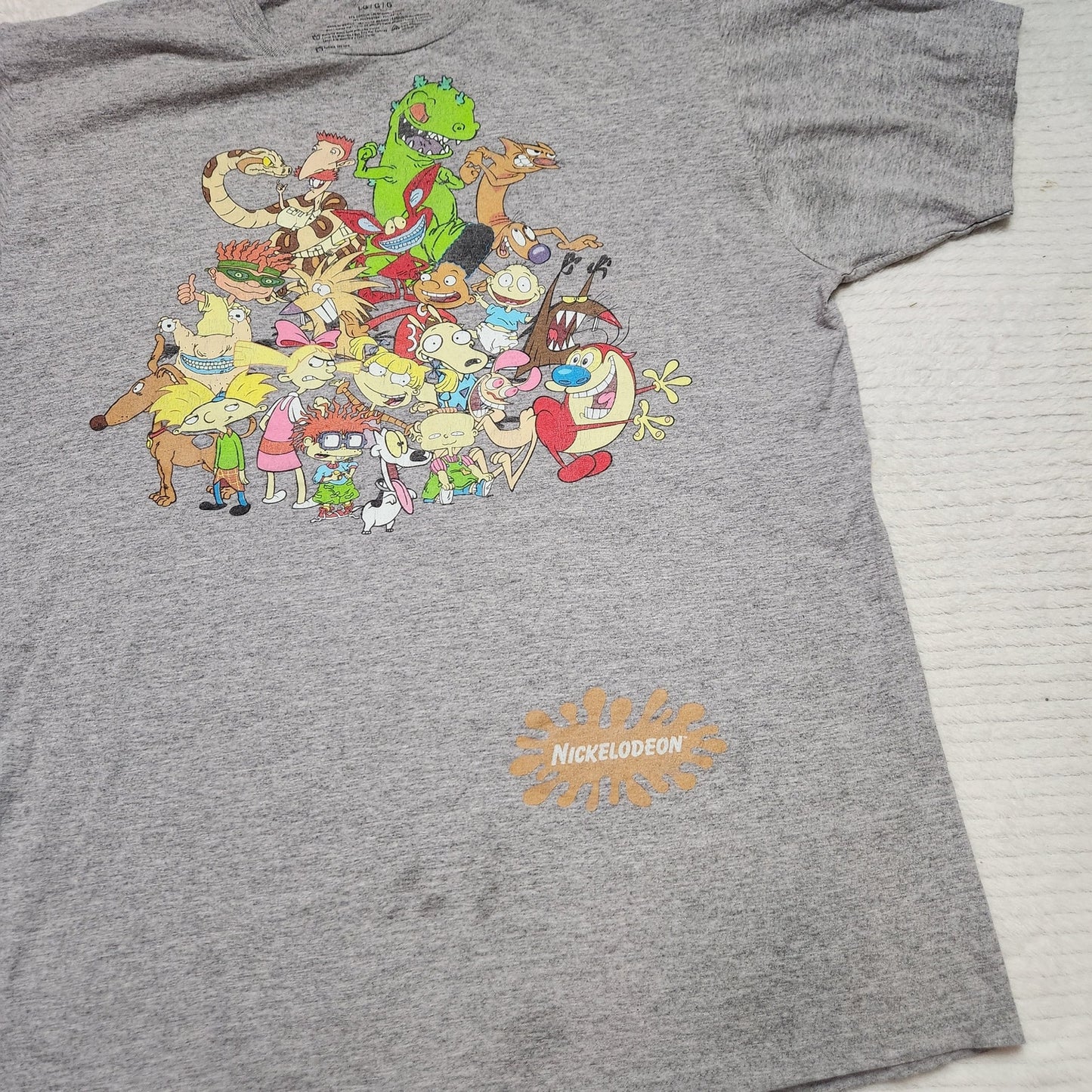 Nickelodeon LG 90s kid Cartoon Merch Original grey T-shirt Casual Fit