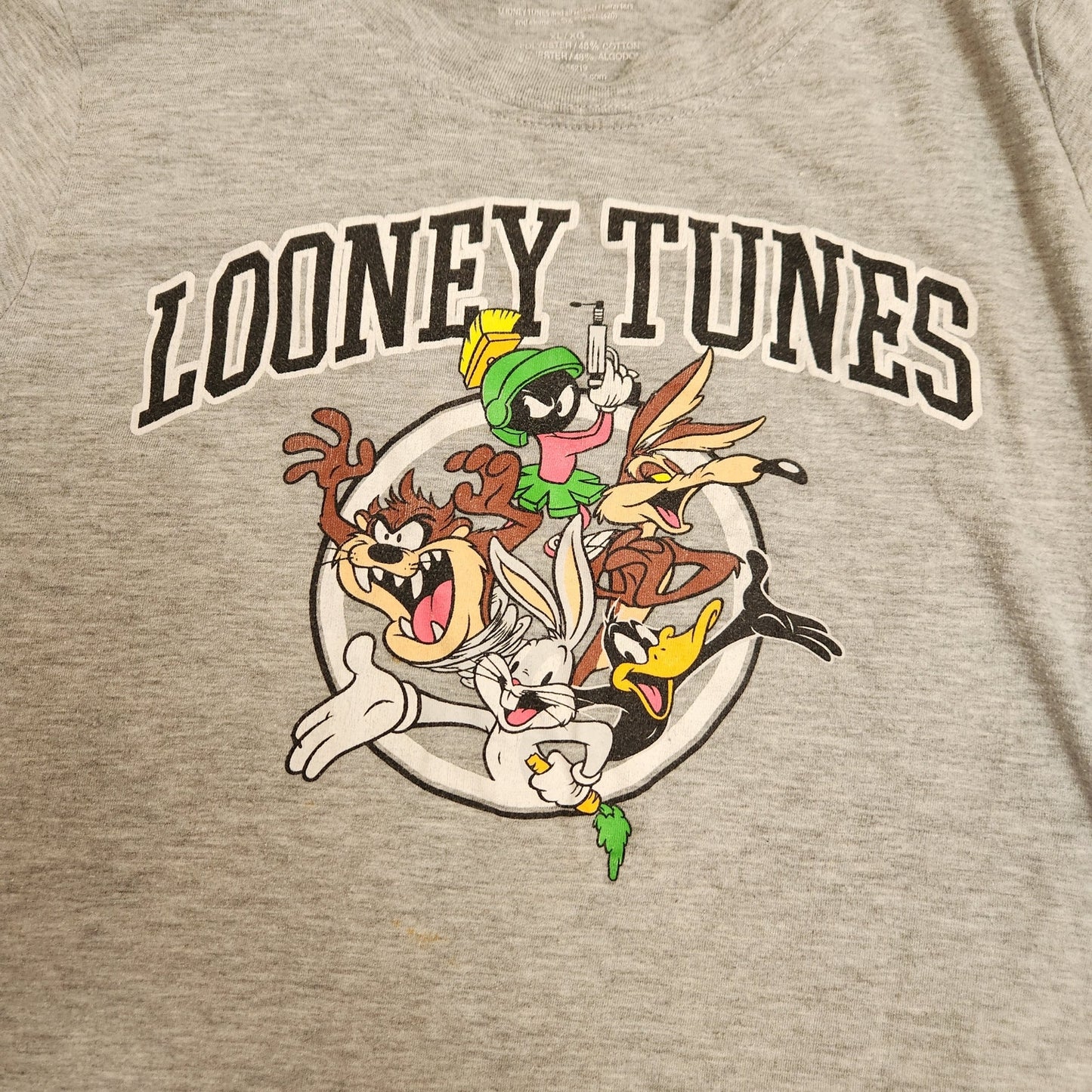 looney toons baseball tee womans xl grey tshirt comfy sport cartoon network