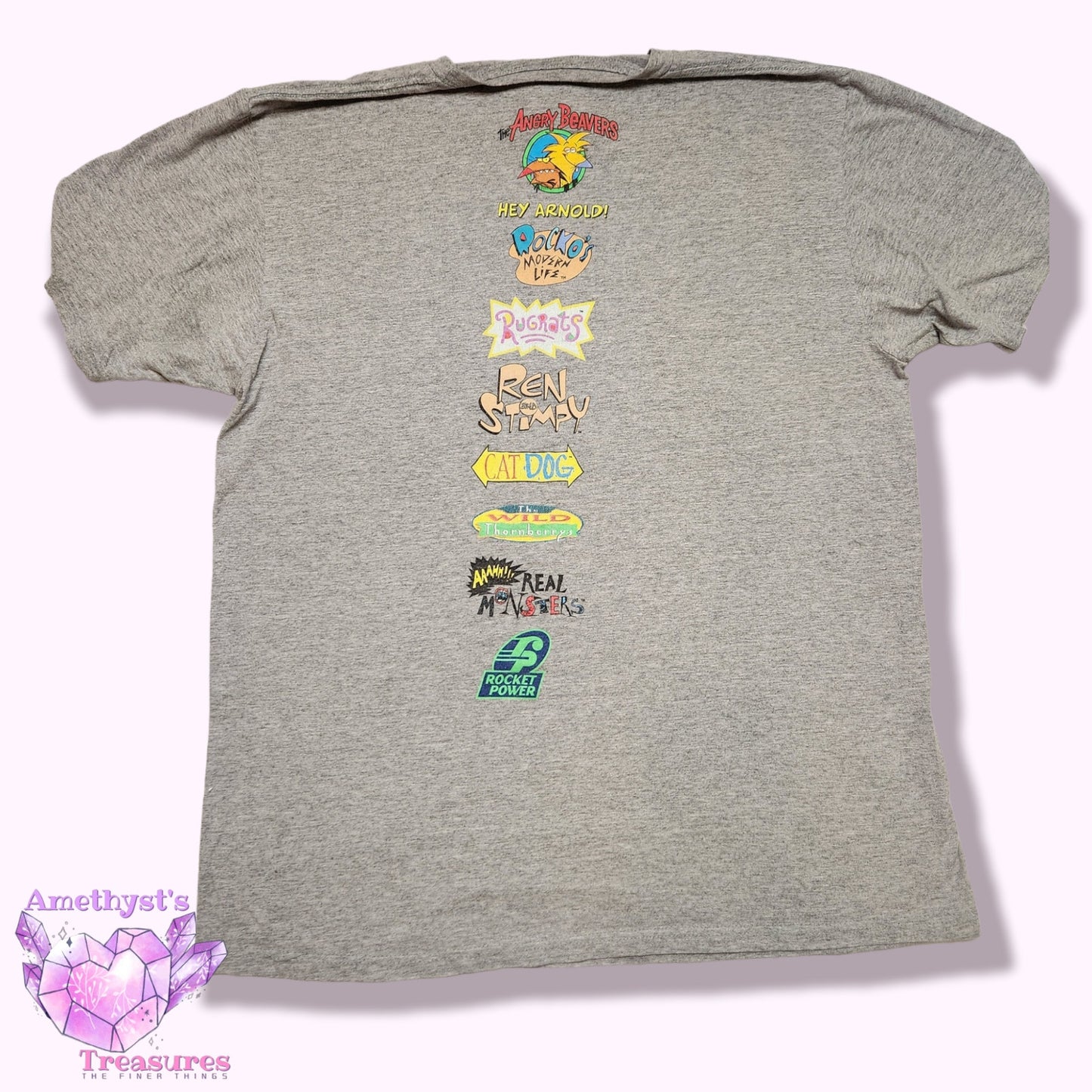 Nickelodeon LG 90s kid Cartoon Merch Original grey T-shirt Casual Fit