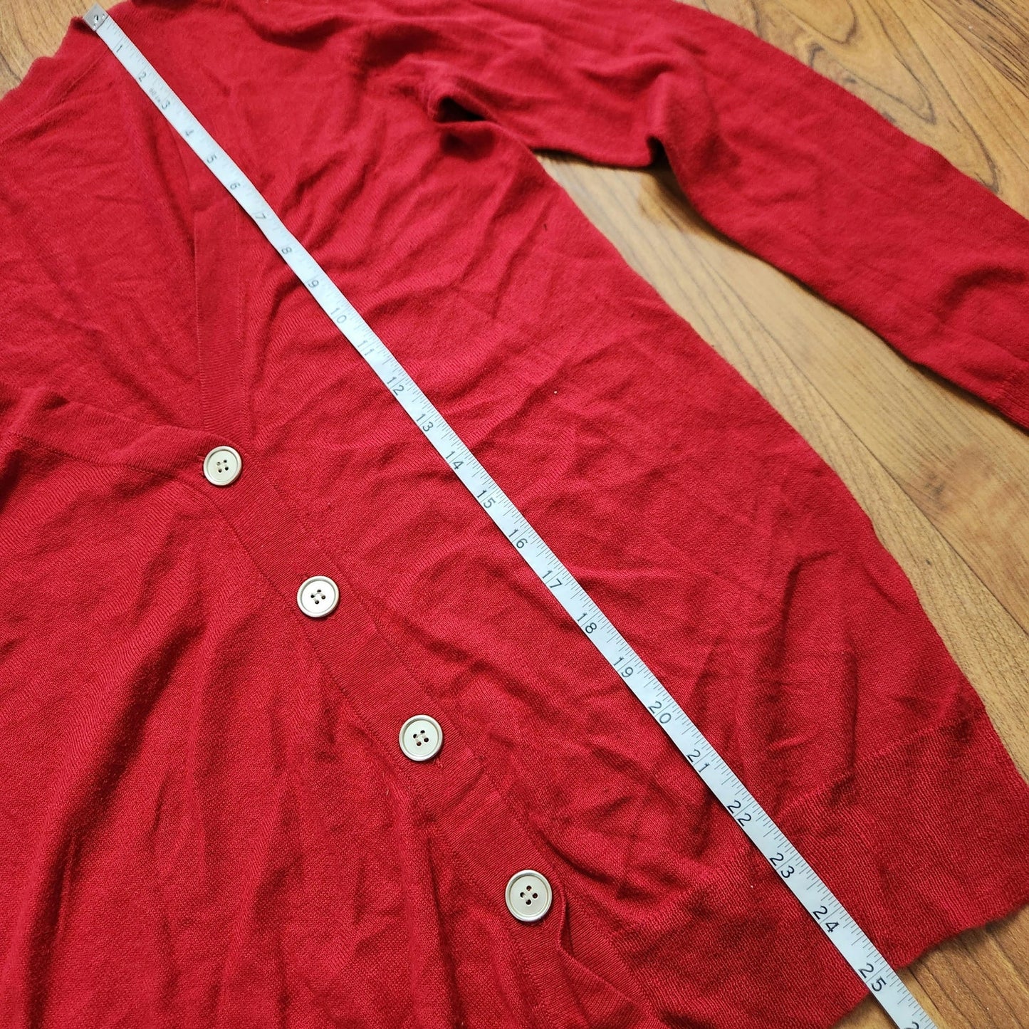 Charlotte Russe s woman's red cardigan sweater button down v-neck