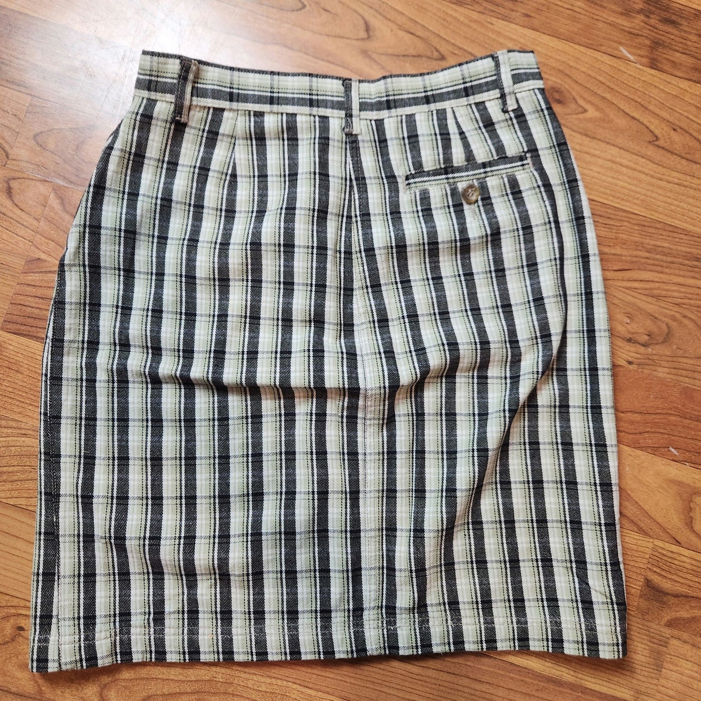 Vintage White Stag 4 women's pencil skirt plaid preppy green grey