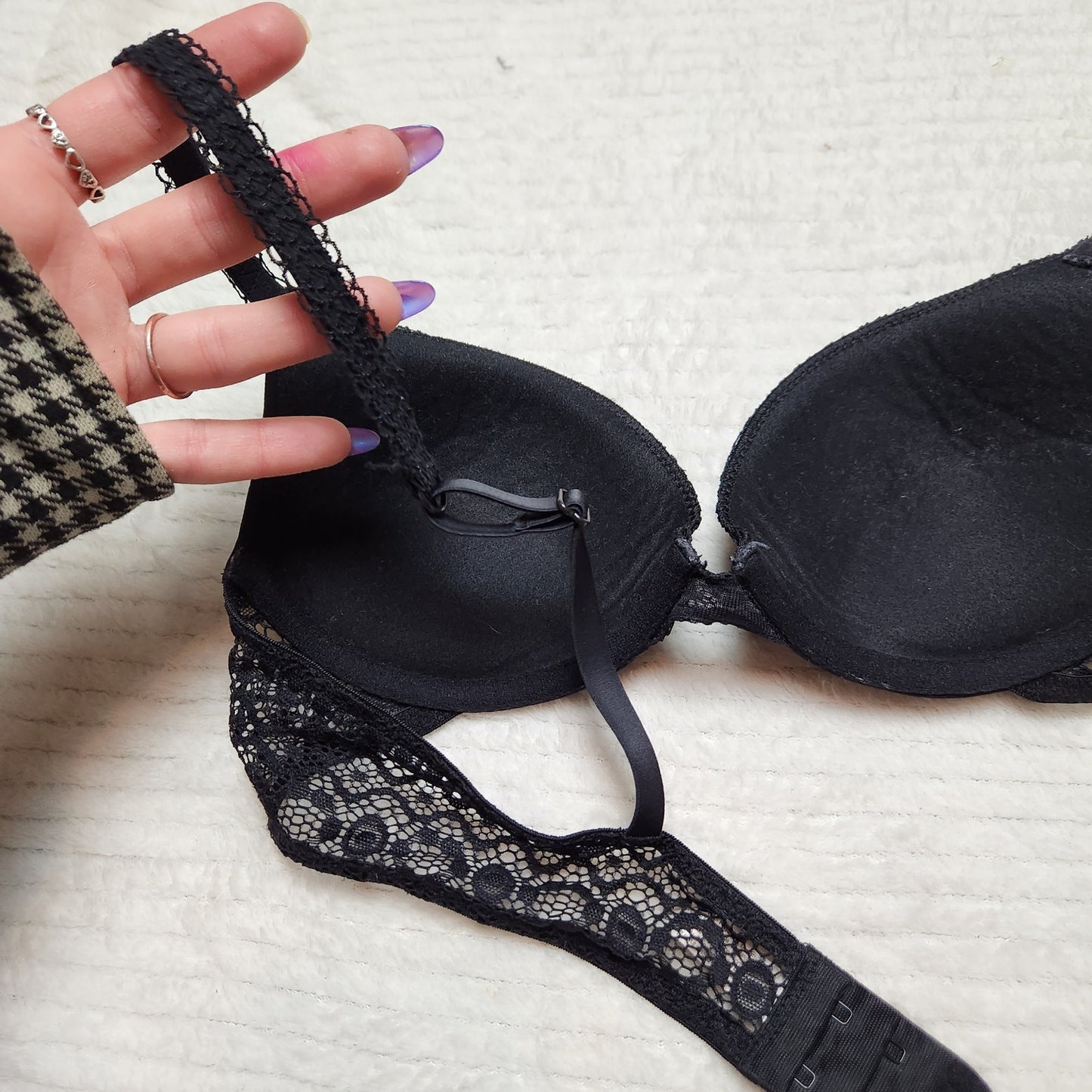 So Intimates 34A push up bra lace black wired full coverage so10152