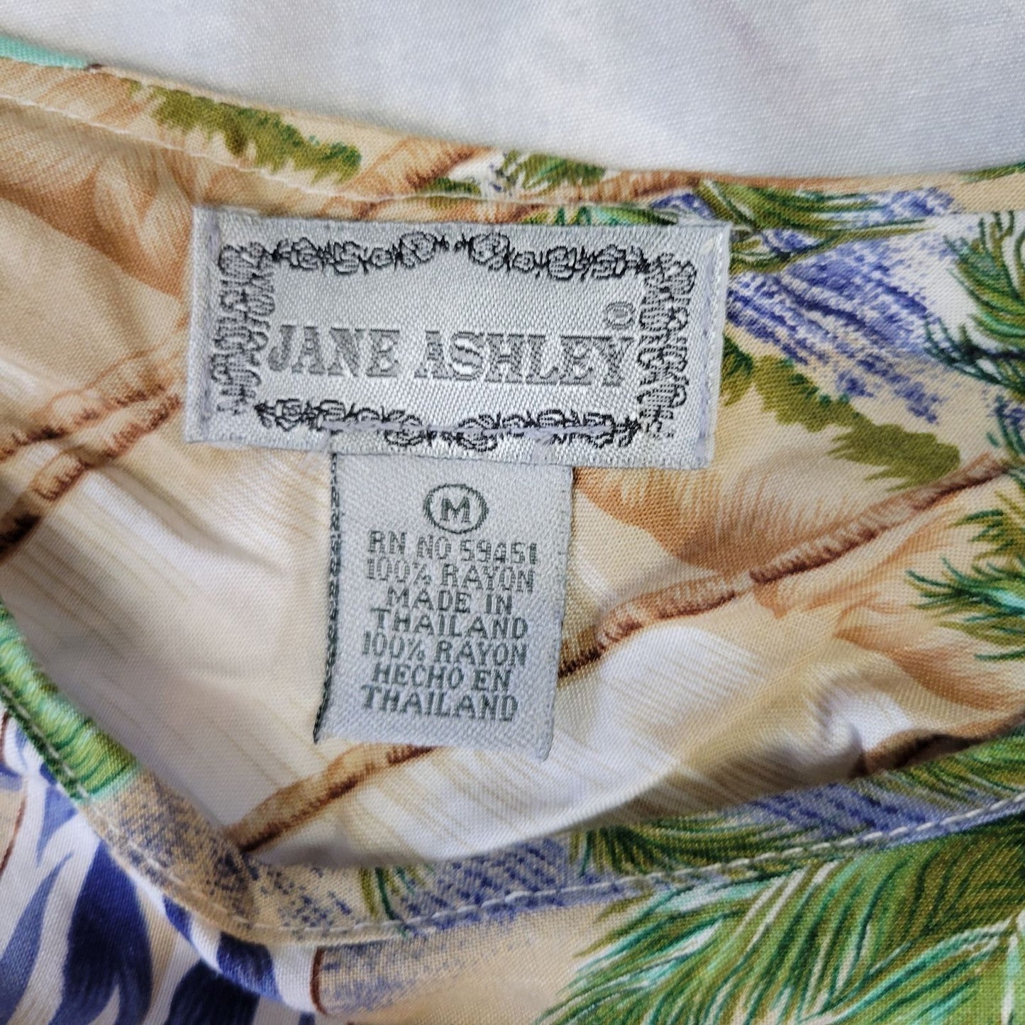 Jane Ashley Vintage Dress M beach mini tropical a line with straps boat bohemian