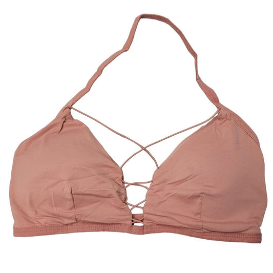 Me to We Bralette XS Blush Pink Strappy Halter Padding Criss Cross Light Support