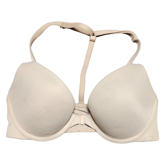 Victoria's Secret Bra 32C everywhere push up halter strap nude cream front snap