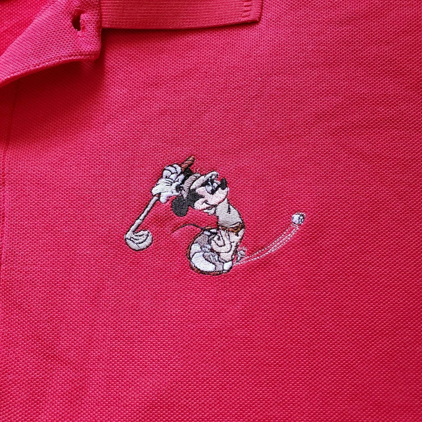 Mickey mouse golf tee Mens M collar red greg norman streetwear short sleeve