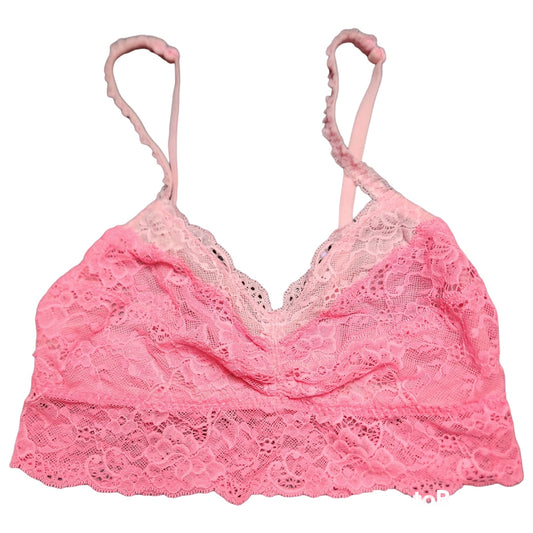 Victoria's Secret pink lace bralette medium hot baby pink bra cami